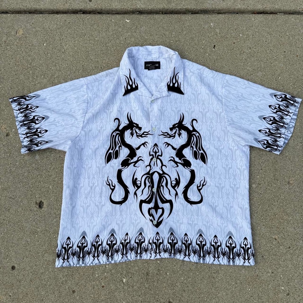 Y2K No Boundaries vintage bowling or rave shirt